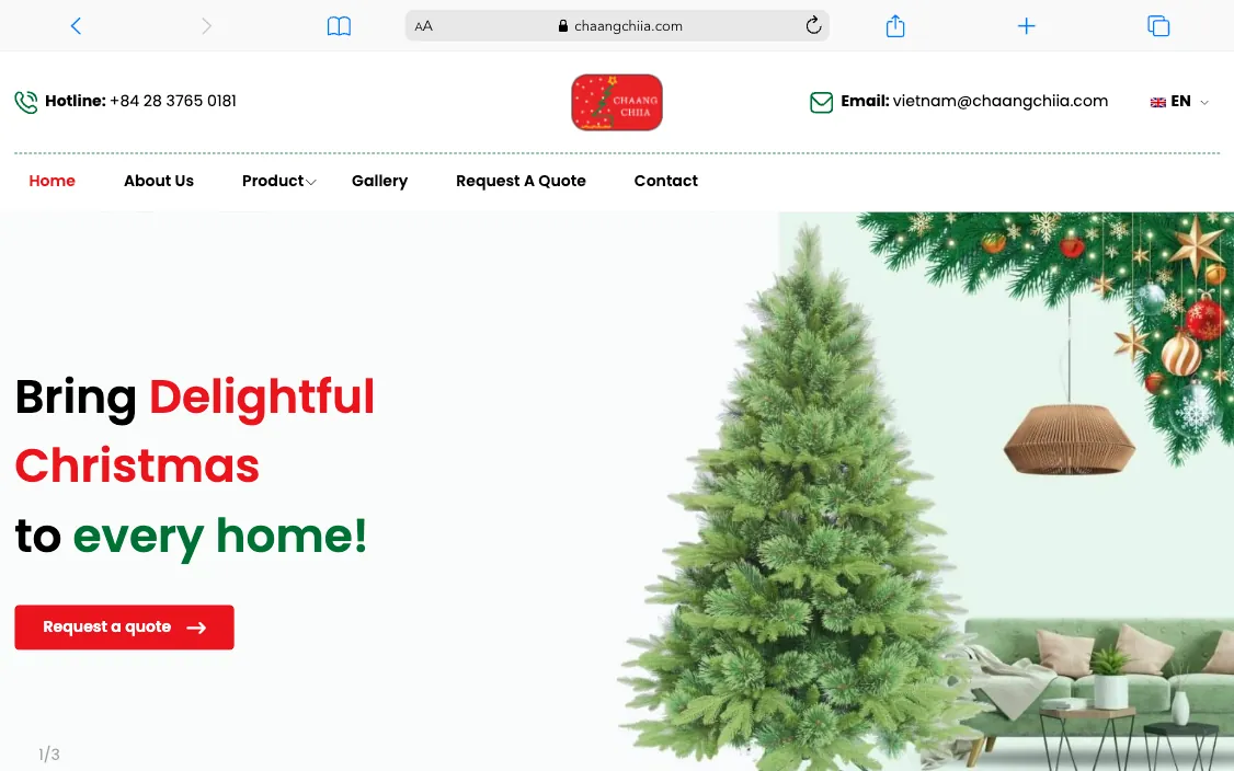 Trang chủ website Chaang Chiia