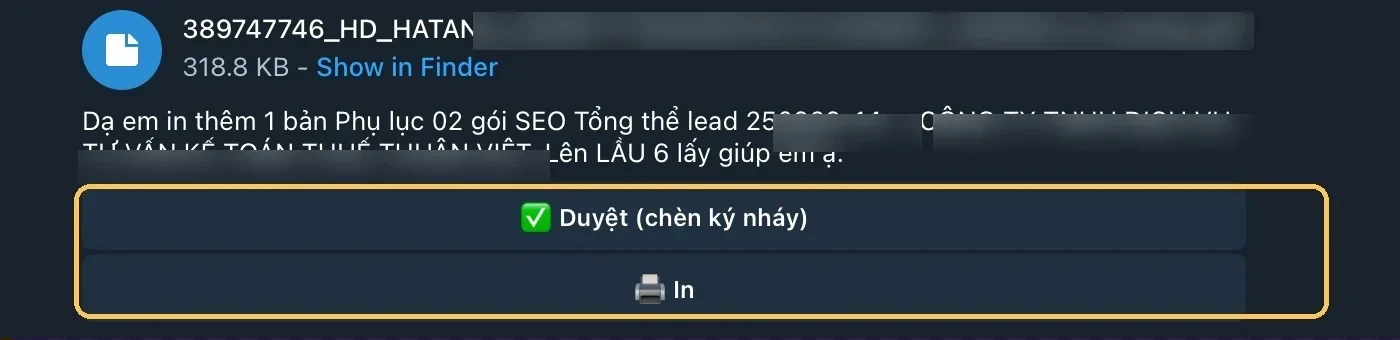 Màn hình MONA OS 2.0: hợp đồng soạn từ báo giá đã duyệt, sẵn nút in