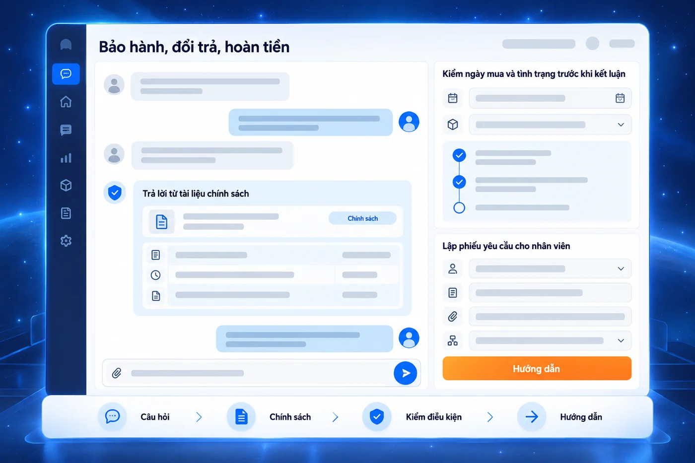 Màn hình minh hoạ: Bảo hành, đổi trả, hoàn tiền