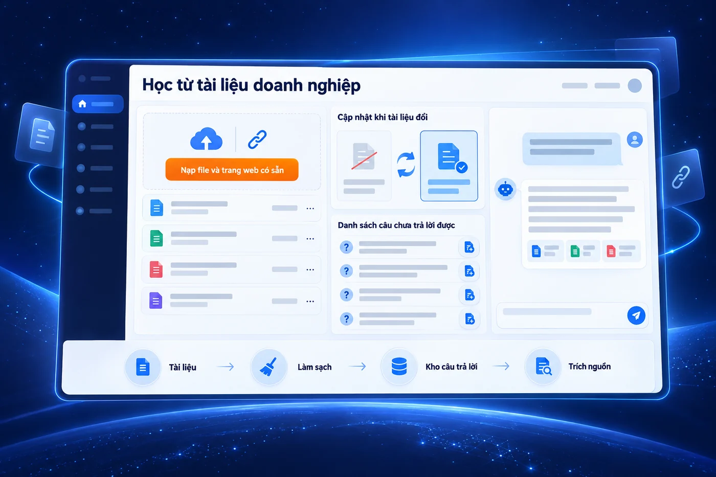 Màn hình minh hoạ: Học từ tài liệu doanh nghiệp