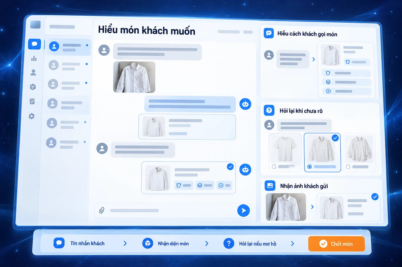 Màn hình minh hoạ: Hiểu món khách muốn