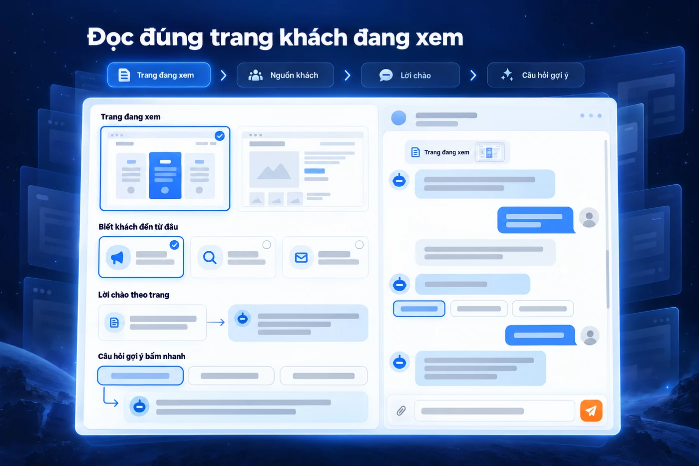 Màn hình minh hoạ: Đọc đúng trang khách đang xem