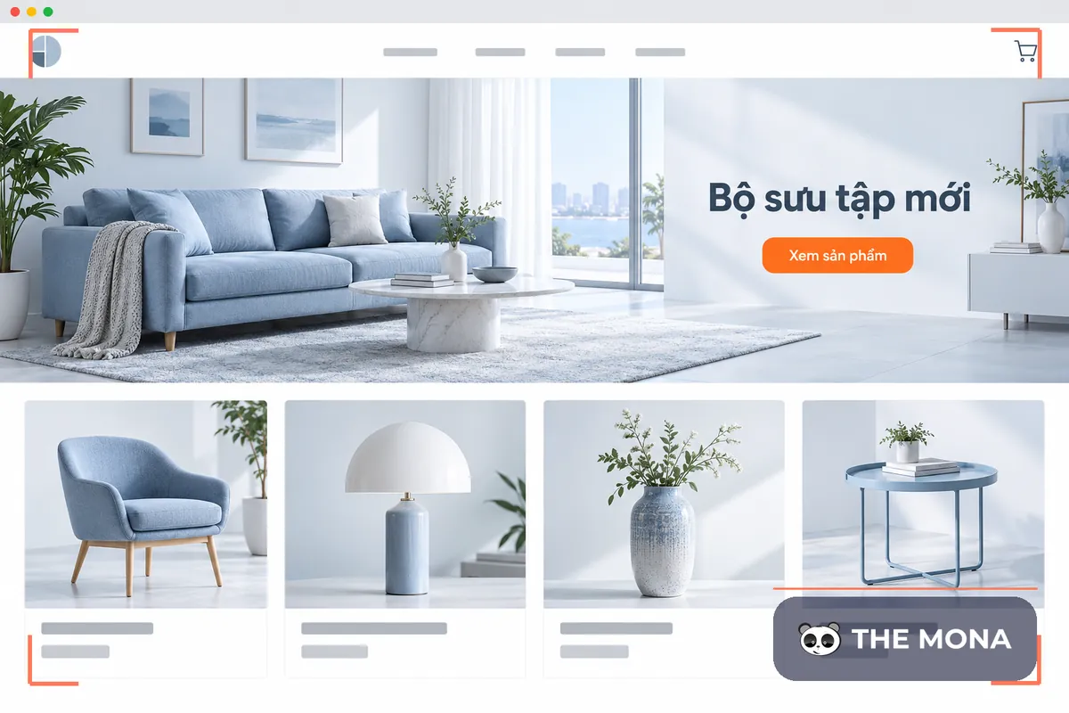 Trang chủ một website bán hàng lập trình bằng Next.js, hình minh hoạ