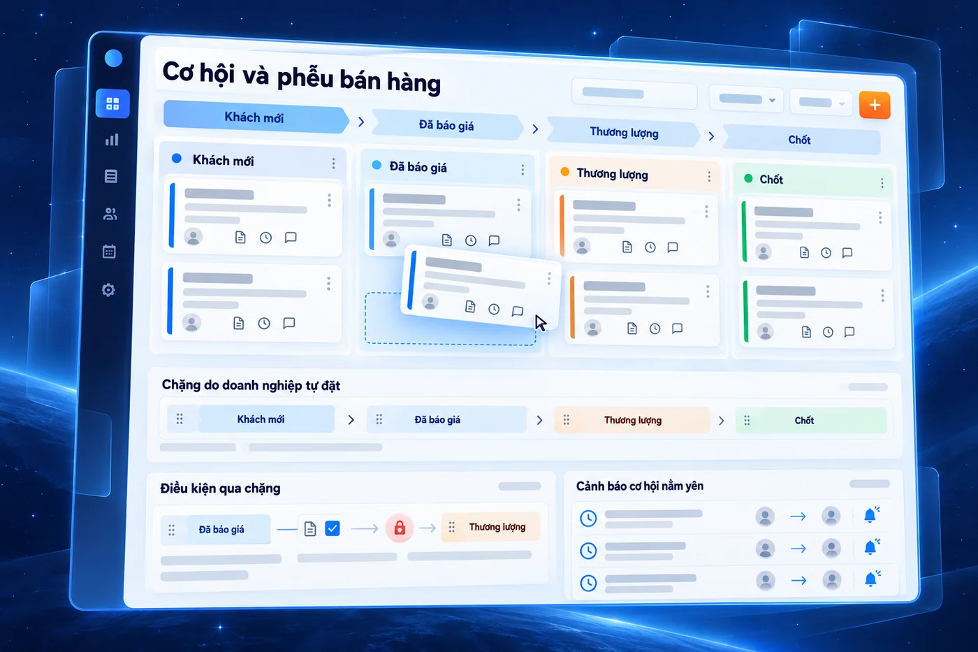 Màn hình minh hoạ: Cơ hội và phễu bán hàng