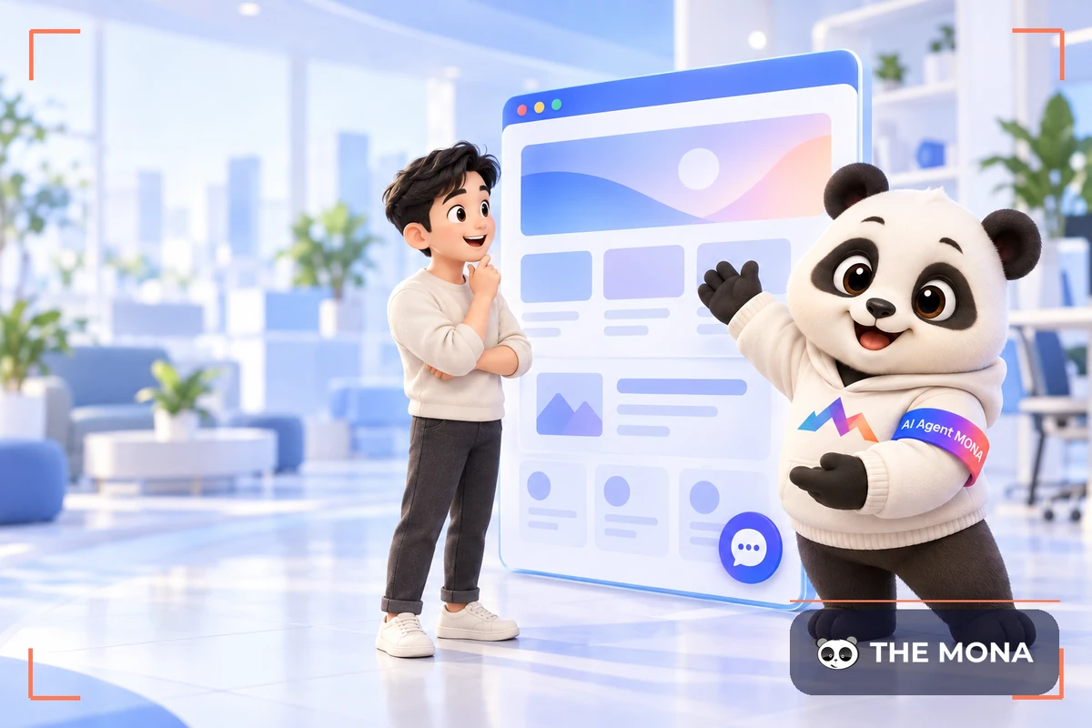 Gấu MONA chào khách đang xem website