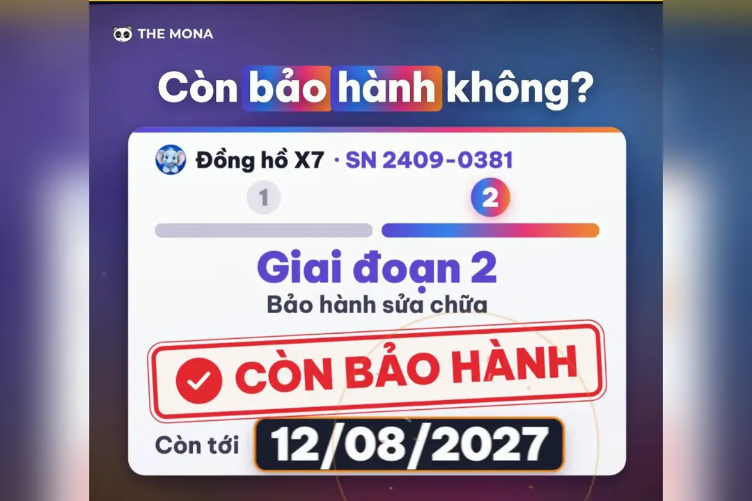 Màn trả lời của trợ lý AI: đồng hồ xe đang ở giai đoạn 2 bảo hành sửa chữa, còn bảo hành tới 12/08/2027