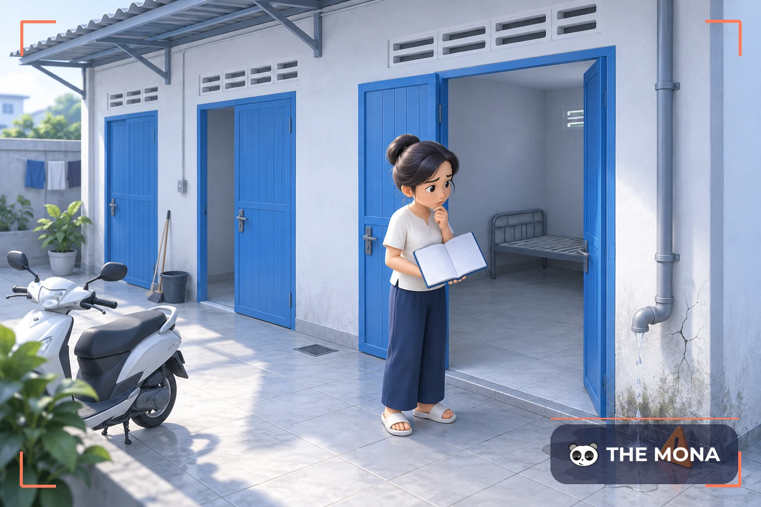 Chủ trọ lo lắng trước phòng trống, tường nứt và đường ống rò rỉ
