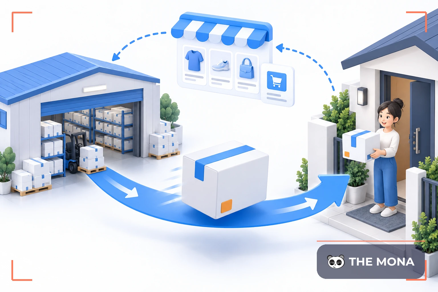 Mô hình dropshipping chuyển hàng trực tiếp từ kho nhà cung cấp đến khách hàng