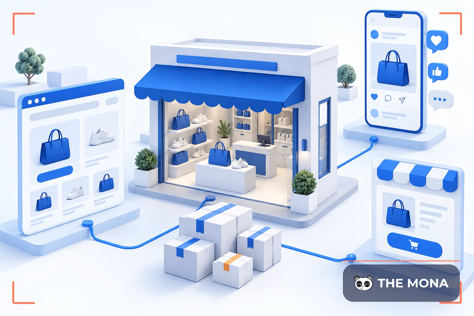 Cửa hàng kết nối website, mạng xã hội và sàn thương mại điện tử