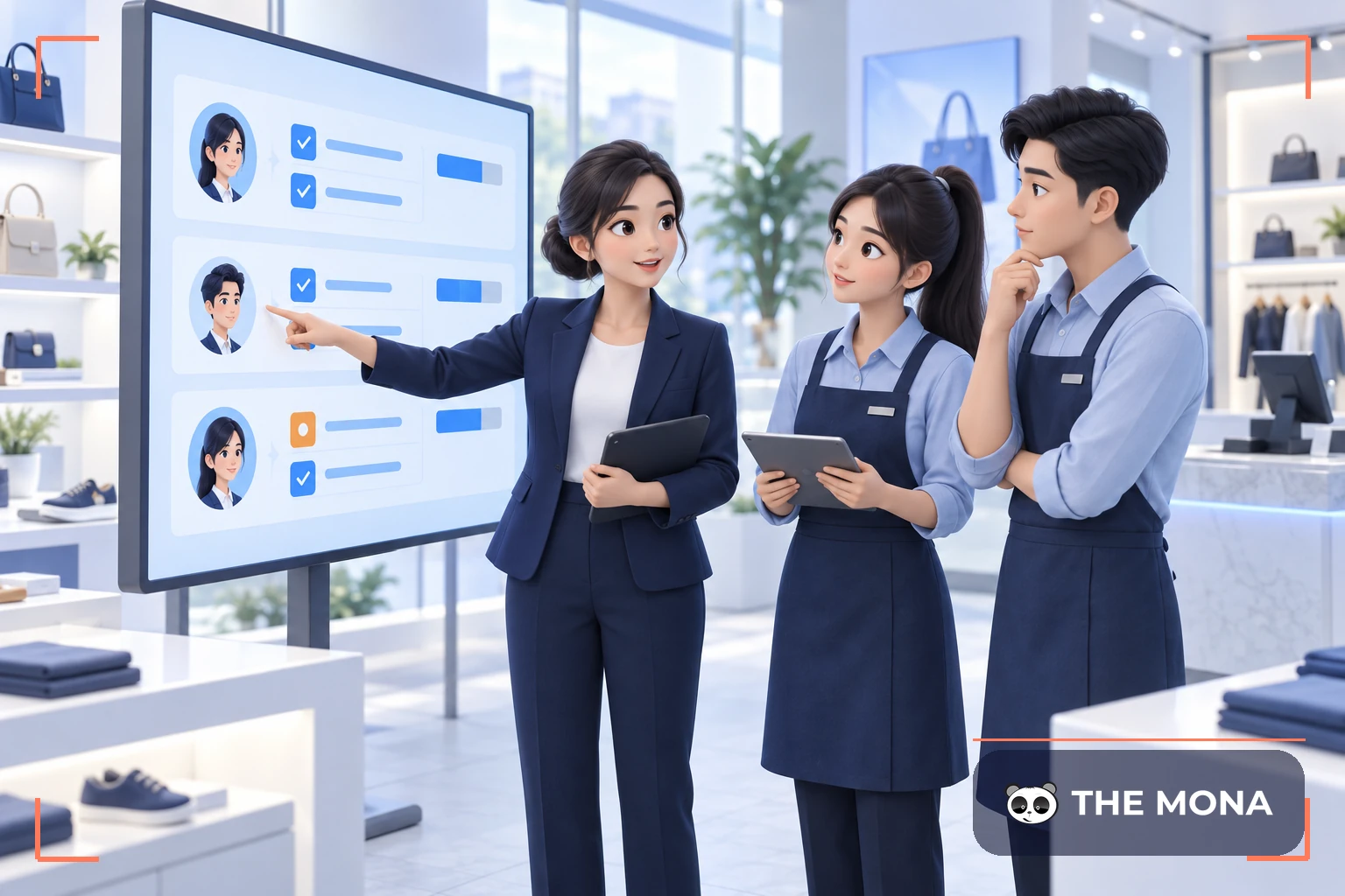 Quản lý hướng dẫn nhân viên bán hàng qua bảng phân công tại cửa hàng