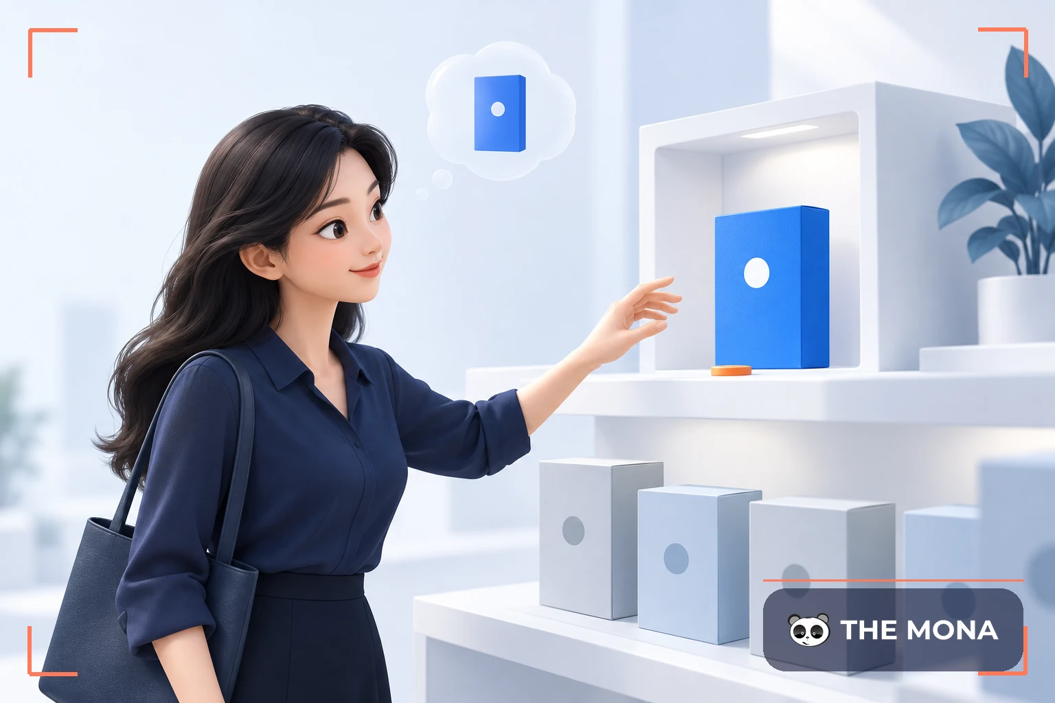 Khách hàng chọn sản phẩm màu xanh nổi bật giữa các sản phẩm cạnh tranh