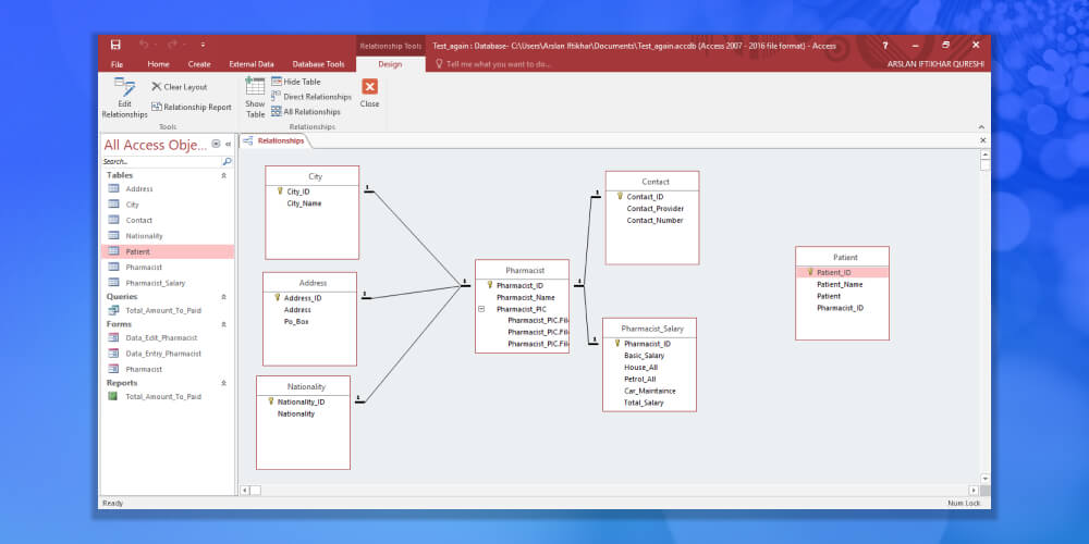 Thiết lập data trên Microsoft Access
