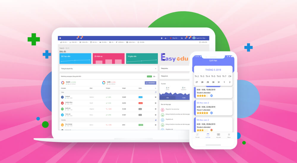 Web app thu học phí trường học Easy Edu