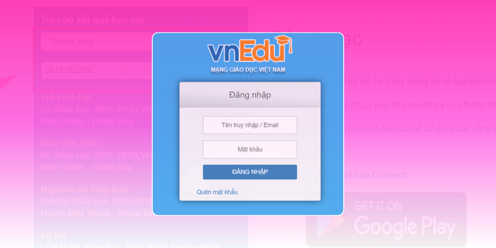 phần mềm quản lý trường học 3 cấp vnEdu