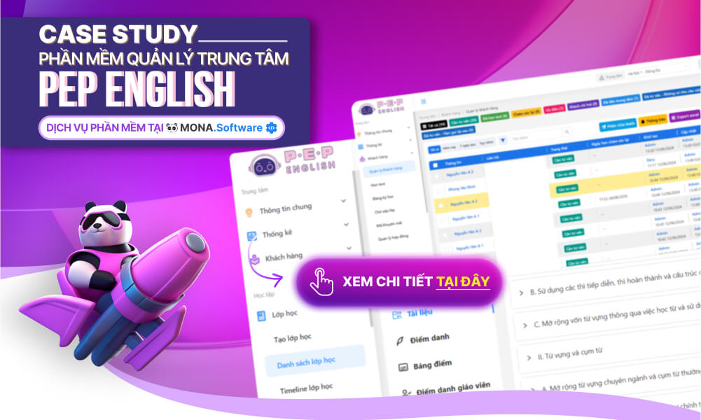 Case study phần mềm quản lý Anh ngữ PEP