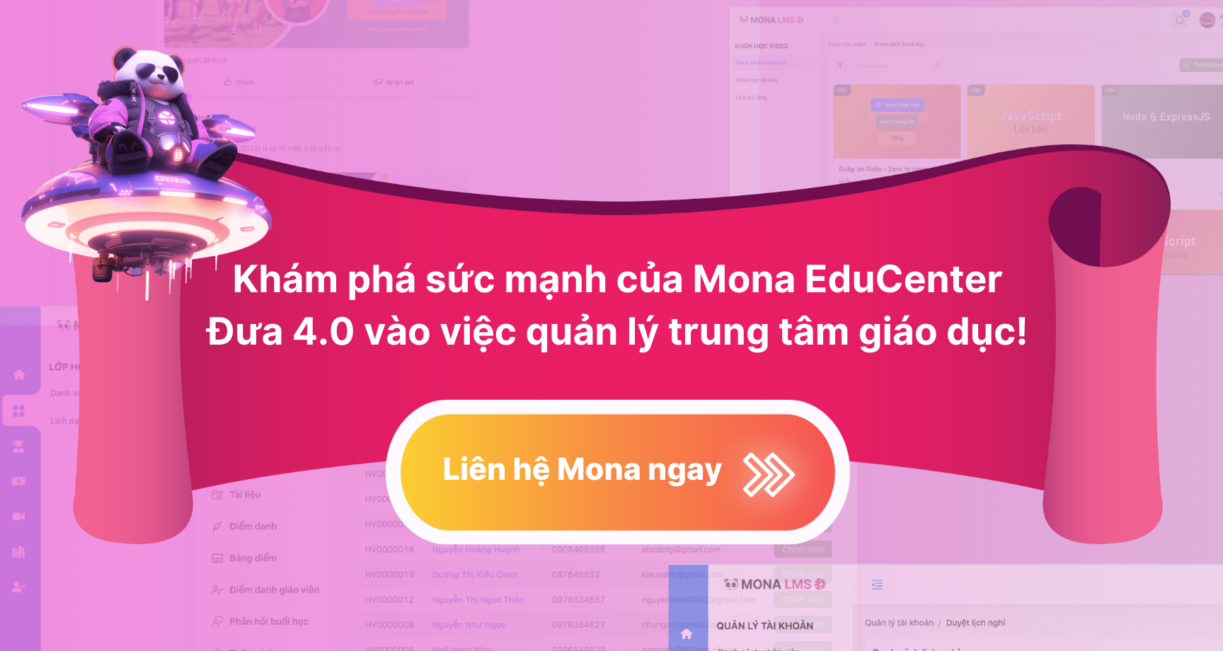 Mona Educenter phần mềm quản lý trung tâm giáo dục