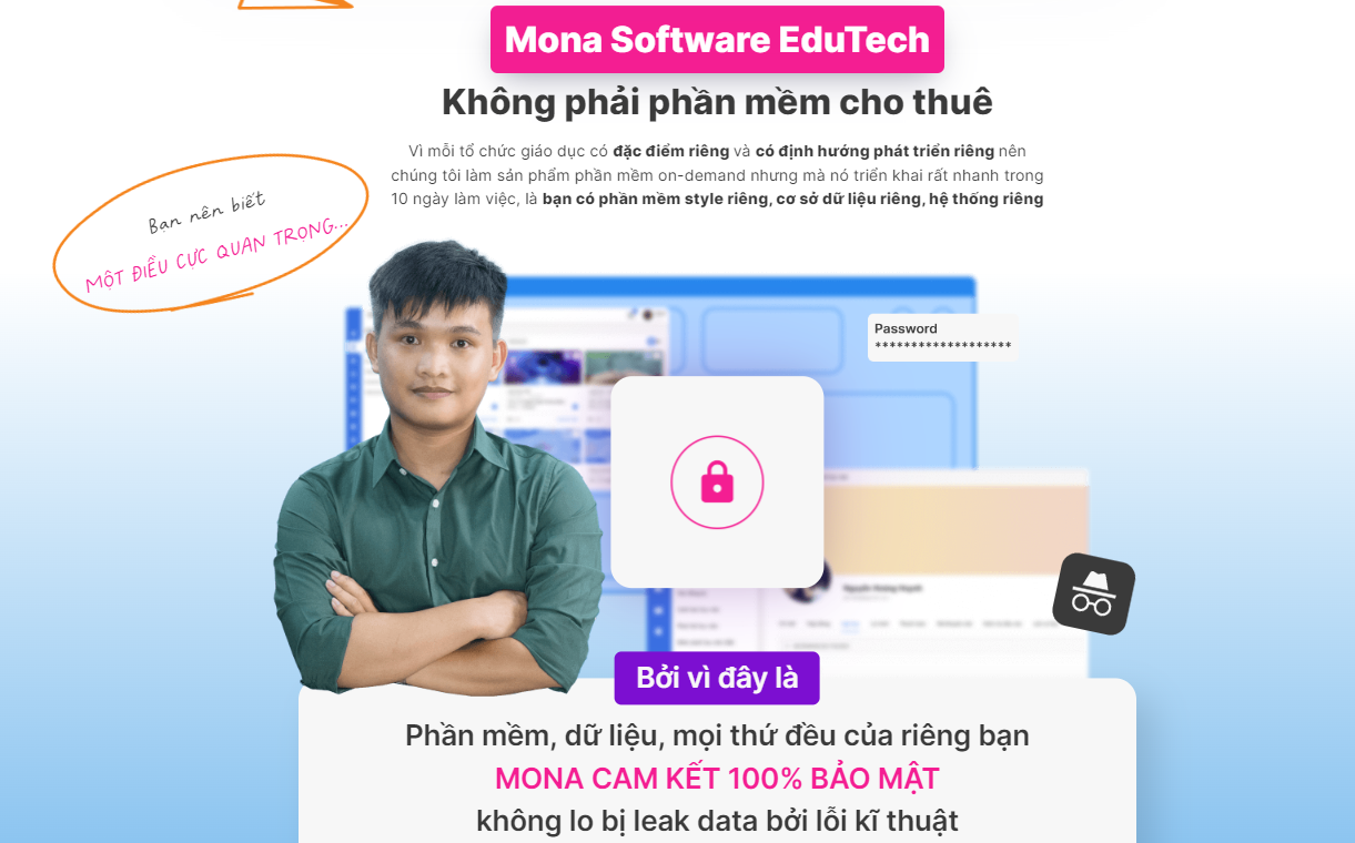 Phần mềm Mona Software EduTech không phải cho thuê