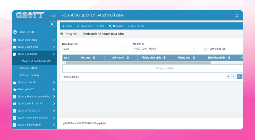 Phần mềm quản lý thiết bị dạy học GSOFT