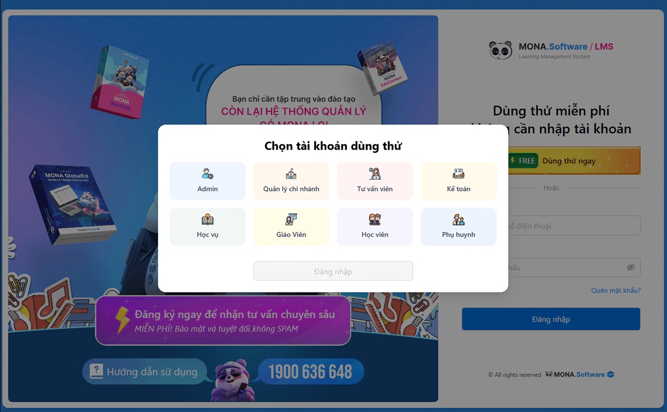 Tính năng phân quyền người dùng