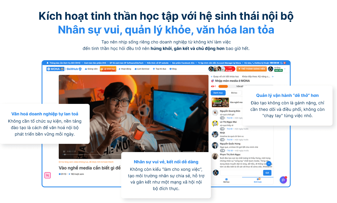 MONA SkillHub giúp MONA xây dựng và lan tỏa văn hóa học tập trong nội bộ