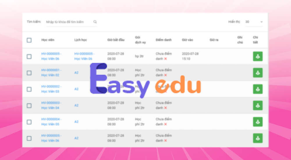 Phần mềm điểm danh online Edu Easy