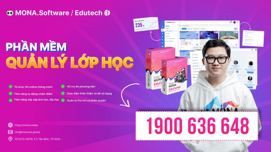 Phần mềm quản lý lớp học MONA EduCenter