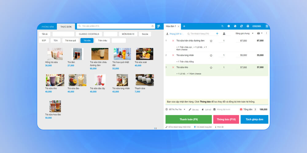 Phần mềm quản lý quán trà sữa KiotViet