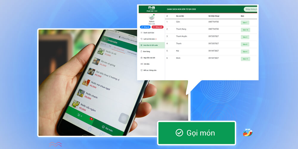Phần mềm order trà sữa Polaris FnB