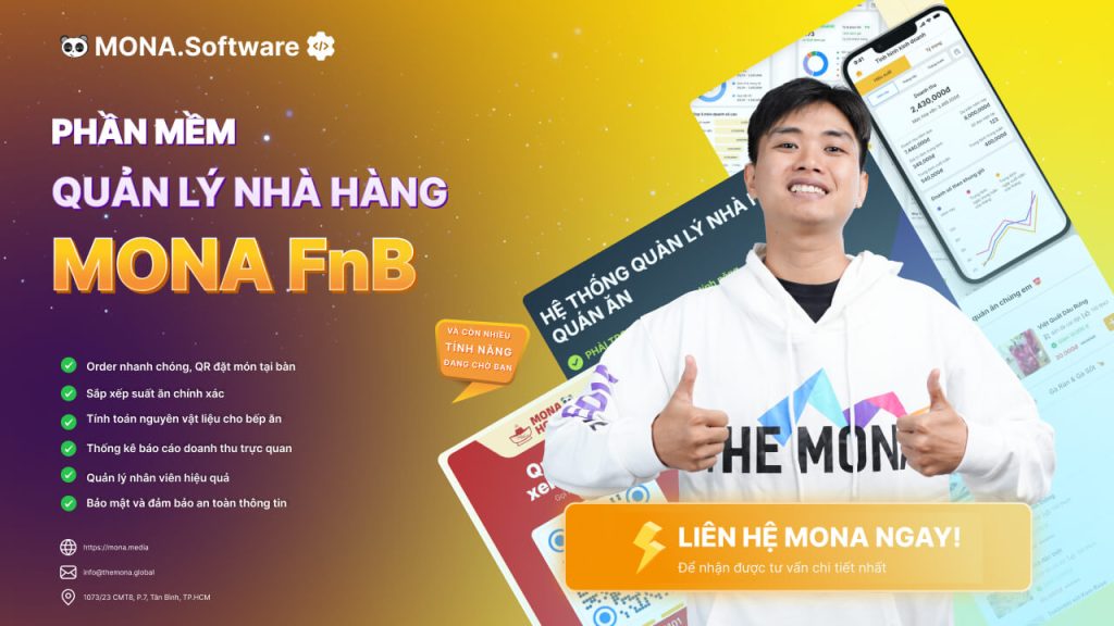 Phần mềm quản lý nhà hàng, quán ăn MONA FnB