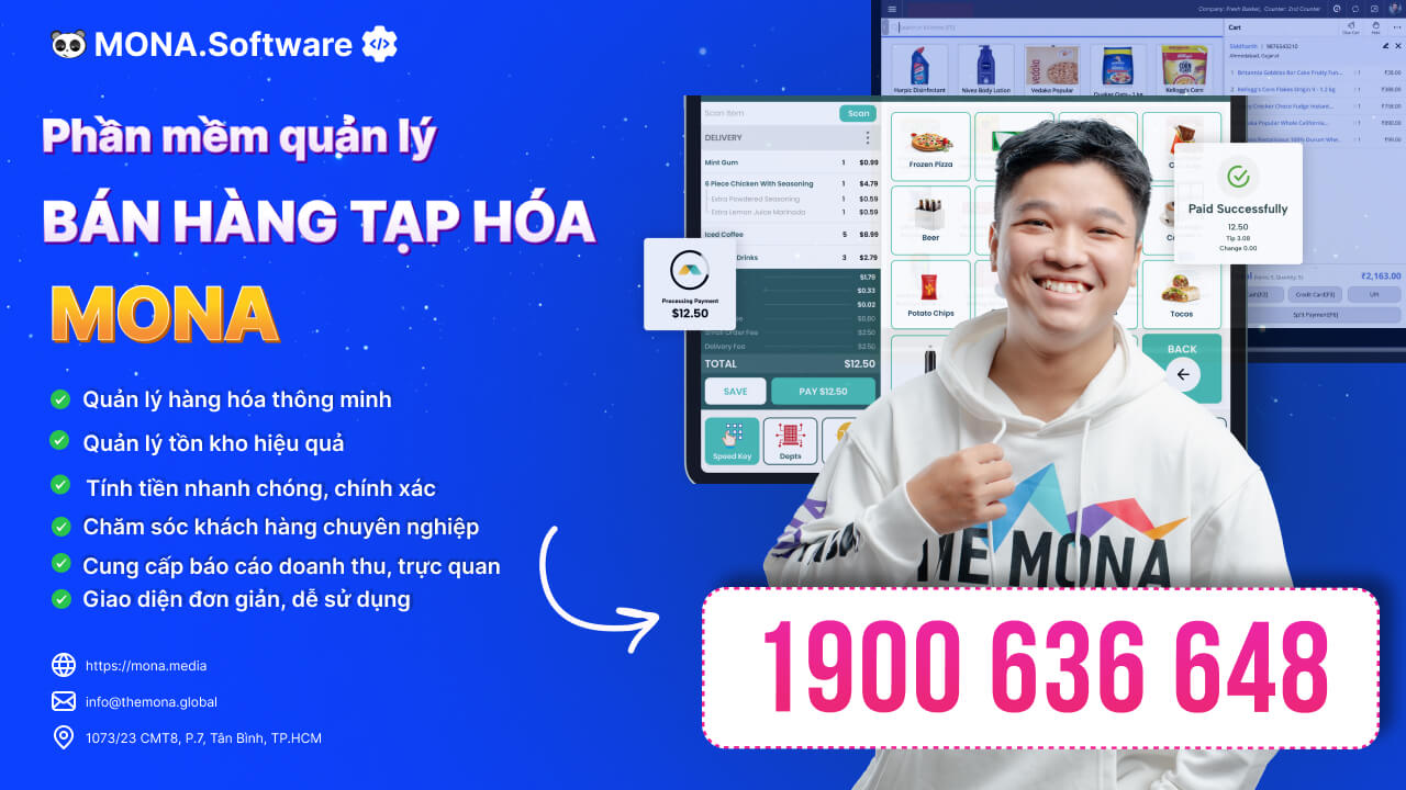 Phần mềm quản lý cửa hàng tạp hóa, siêu thị MONA