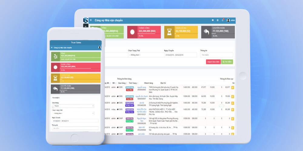 Ứng dụng quản lý bán hàng mỹ phẩm Trustsale