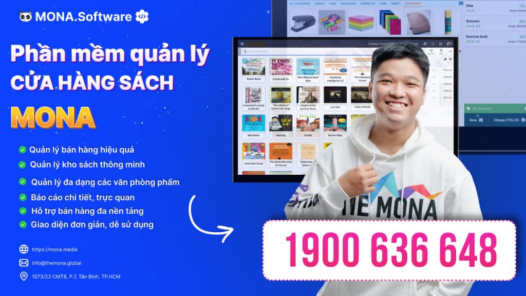 Phần mềm quản lý cửa hàng sách và văn phòng phẩm MONA