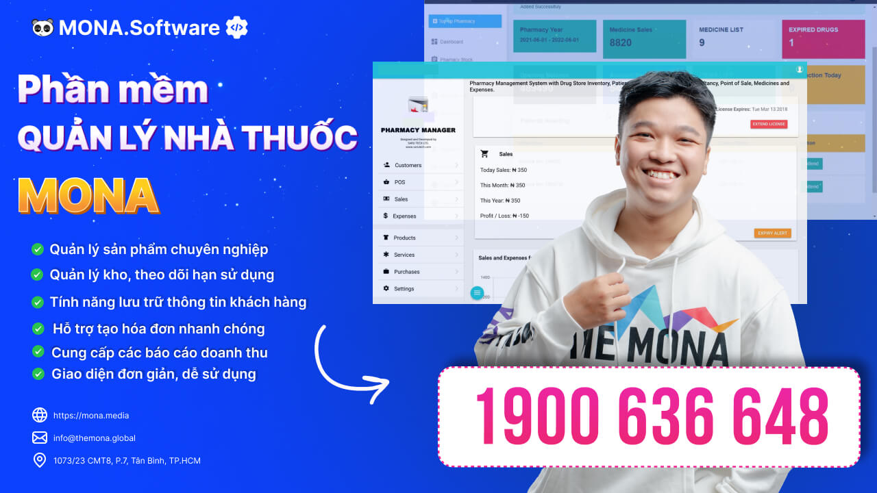 Phần mềm quản lý cửa hàng thuốc MONA