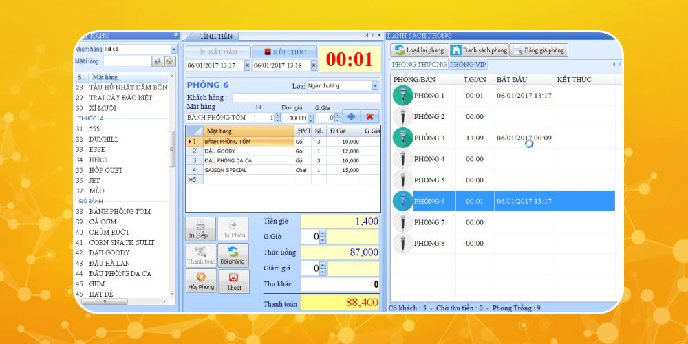 Phần mềm quản lý quán karaoke chuyên nghiệp Vzsoft