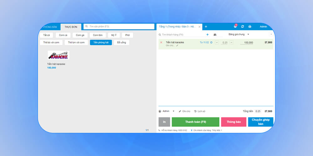 Phần mềm quản lý tính tiền karaoke KiotViet