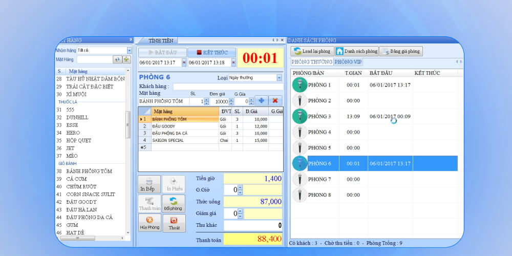 Phần mềm quản lý quán karaoke chuyên nghiệp Vzsoft