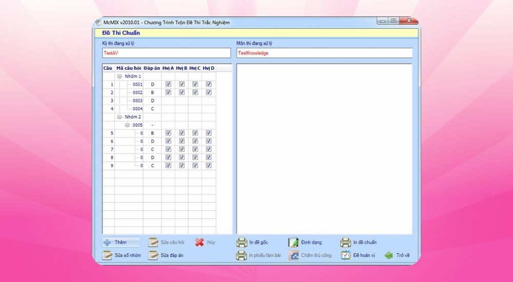 Phần mềm trộn đề thi trực tuyến McMIX