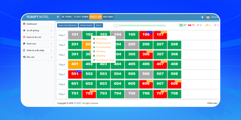 Phần mềm quản lý nhà nghỉ TCSOFT HOTEL