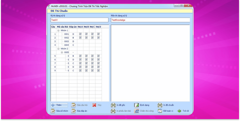 Phần mềm đảo đề thi McMIX 
