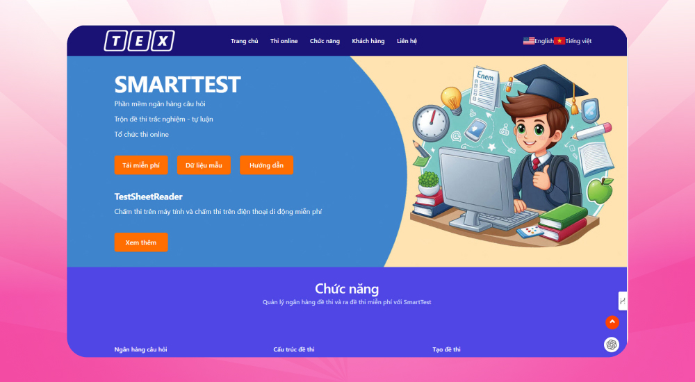Smart Test là phần mềm trộn đề kiểm tra online