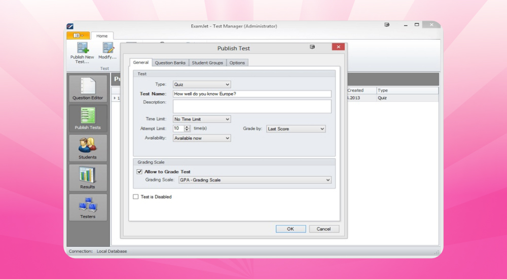 Ứng dụng đảo đề thi ExamJet Quiz Maker