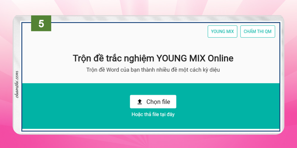 Phần mềm đảo đề thi online Young Mix