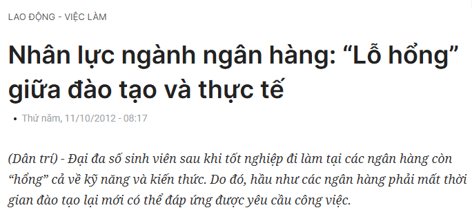 Tình trạng đào tạo nhân sự tài chính ngân hàng không hiệu quả hiện nay