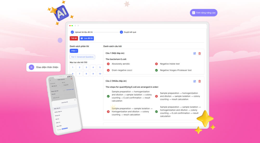 Phần mềm chấm thi trắc nghiệm online EduQuiz