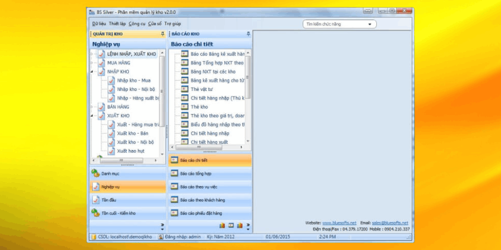 Phần mềm quản lý kho bãi BS Silver