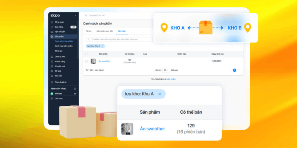 Phần mềm quản lý kho hàng Sapo POS
