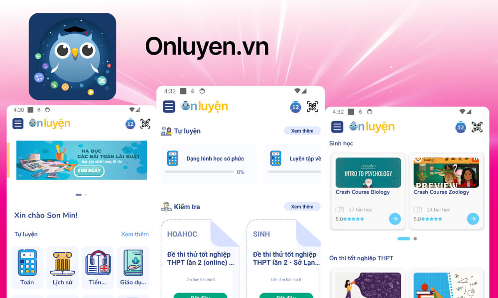 Phần mềm ôn thi đánh giá năng lực Onluyen.vn