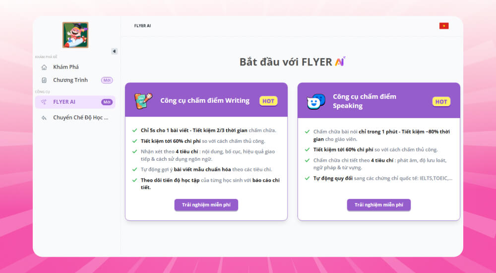 Phần mềm chấm điểm IELTS Writing từ FLYER
