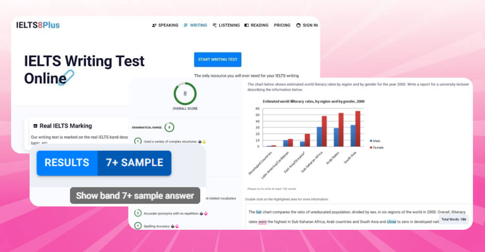 Trang web chữa bài Writing IELTS 8 Plus