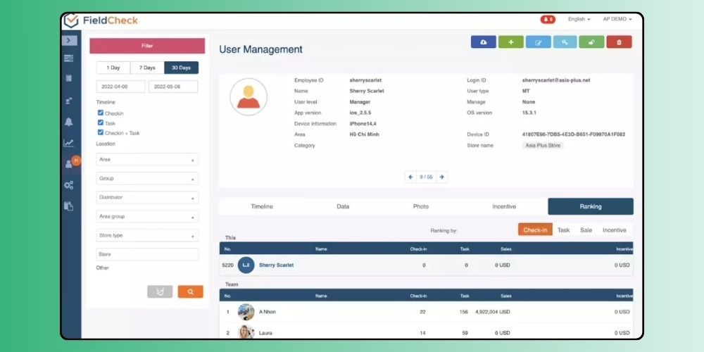 Phần mềm quản lý cửa hàng sơn Fieldcheck